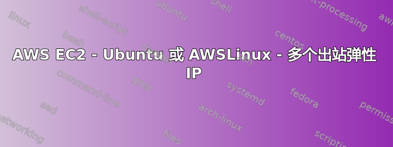 AWS EC2 - Ubuntu 或 AWSLinux - 多个出站弹性 IP