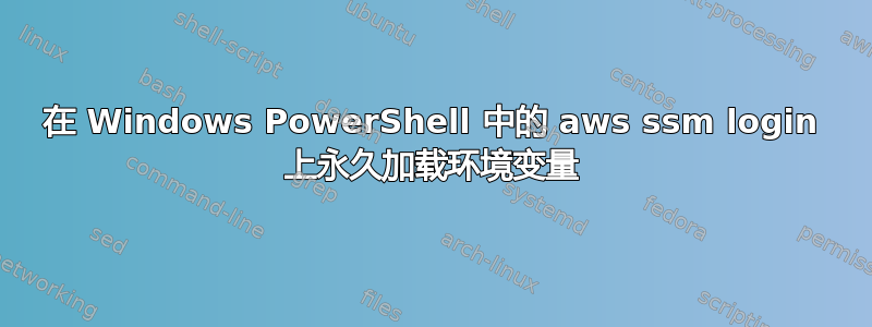 在 Windows PowerShell 中的 aws ssm login 上永久加载环境变量