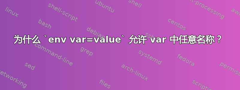 为什么 `env var=value` 允许 var 中任意名称？