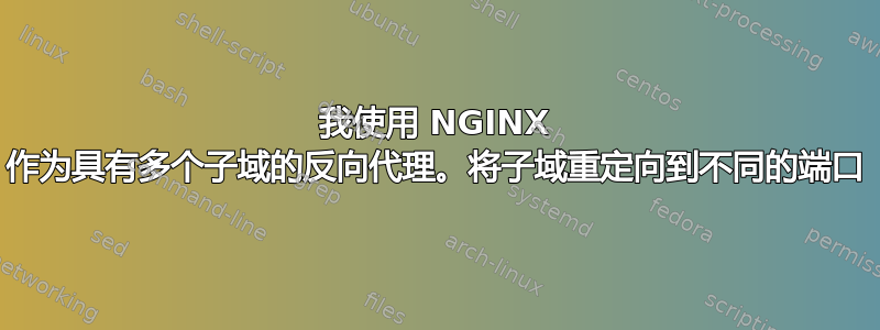 我使用 NGINX 作为具有多个子域的反向代理。将子域重定向到不同的端口