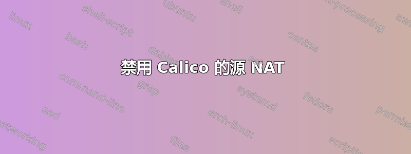 禁用 Calico 的源 NAT