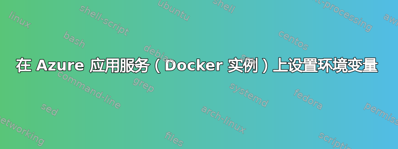 在 Azure 应用服务（Docker 实例）上设置环境变量