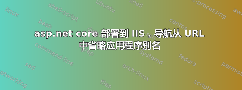 asp.net core 部署到 IIS，导航从 URL 中省略应用程序别名