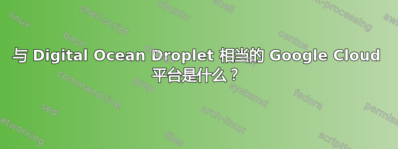 与 Digital Ocean Droplet 相当的 Google Cloud 平台是什么？