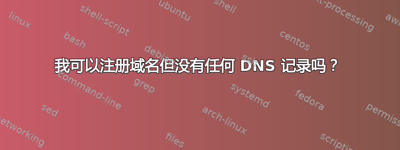 我可以注册域名但没有任何 DNS 记录吗？