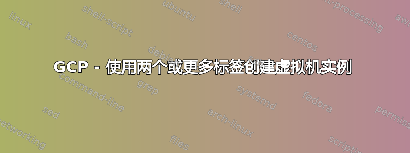 GCP - 使用两个或更多标签创建虚拟机实例