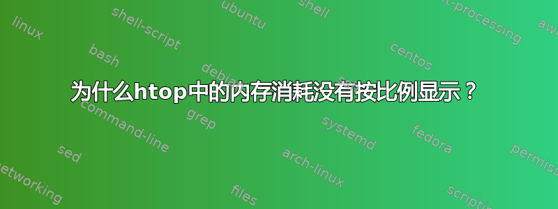 为什么htop中的内存消耗没有按比例显示？