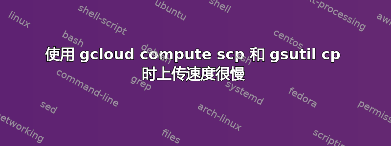 使用 gcloud compute scp 和 gsutil cp 时上传速度很慢