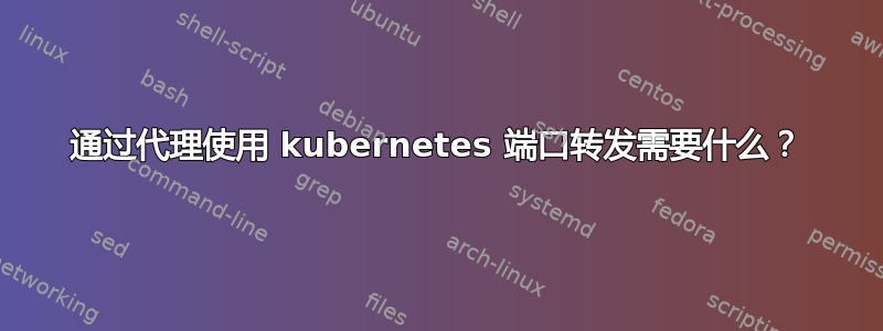 通过代理使用 kubernetes 端口转发需要什么？