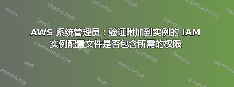 AWS 系统管理员：验证附加到实例的 IAM 实例配置文件是否包含所需的权限