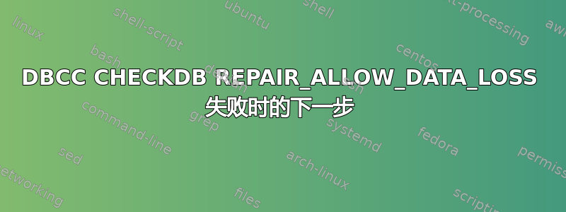 DBCC CHECKDB REPAIR_ALLOW_DATA_LOSS 失败时的下一步