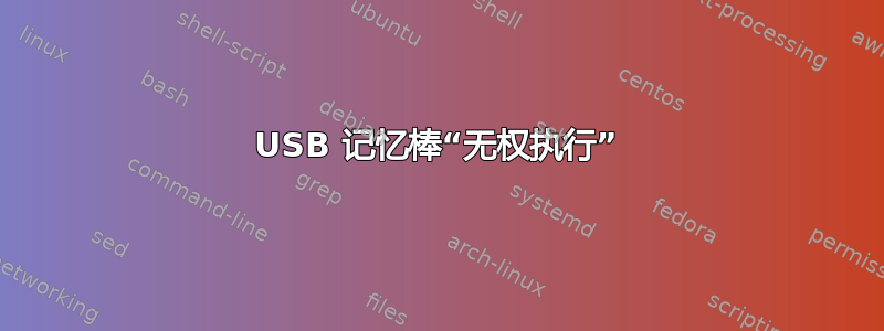 USB 记忆棒“无权执行”