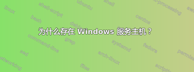 为什么存在 Windows 服务主机？