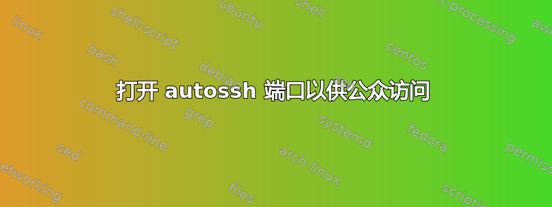 打开 autossh 端口以供公众访问