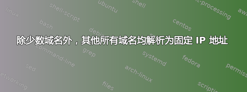 除少数域名外，其他所有域名均解析为固定 IP 地址