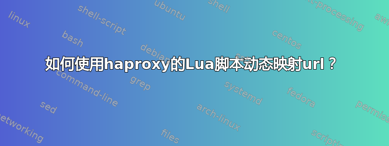 如何使用haproxy的Lua脚本动态映射url？