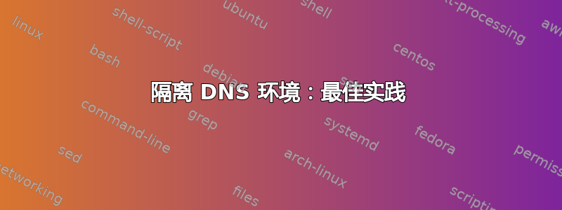 隔离 DNS 环境：最佳实践