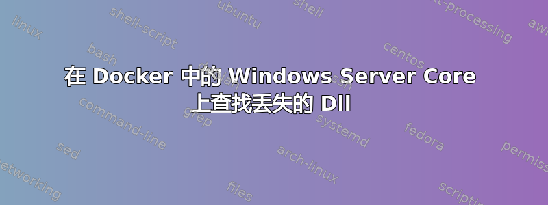 在 Docker 中的 Windows Server Core 上查找丢失的 Dll