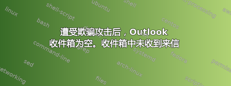 遭受欺骗攻击后，Outlook 收件箱为空。收件箱中未收到来信