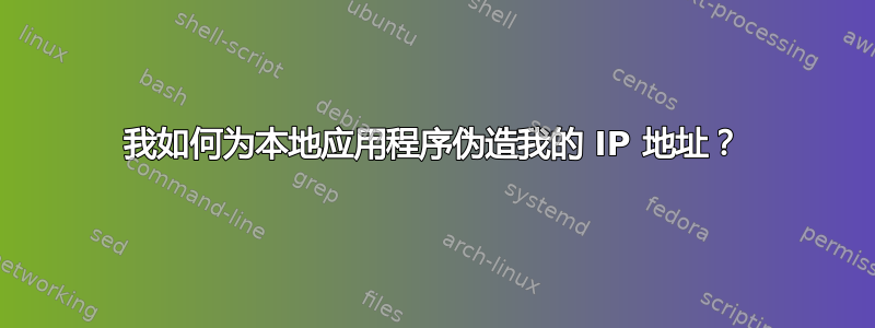 我如何为本地应用程序伪造我的 IP 地址？