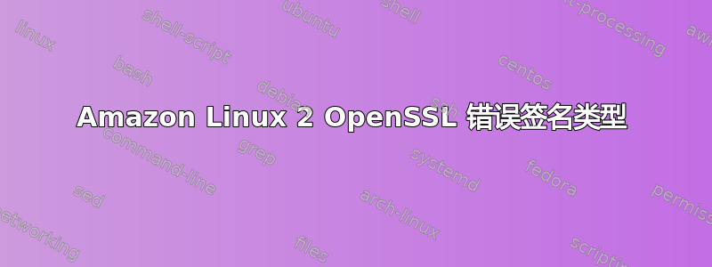 Amazon Linux 2 OpenSSL 错误签名类型