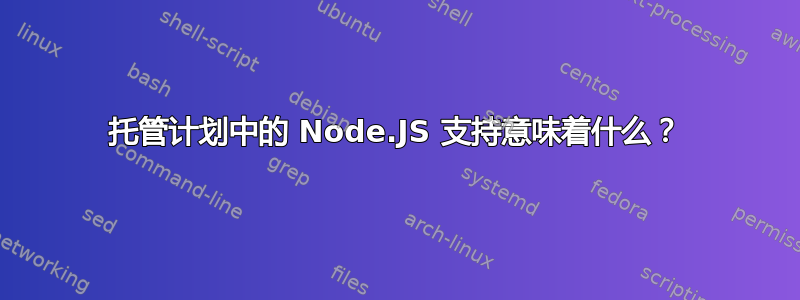 托管计划中的 Node.JS 支持意味着什么？