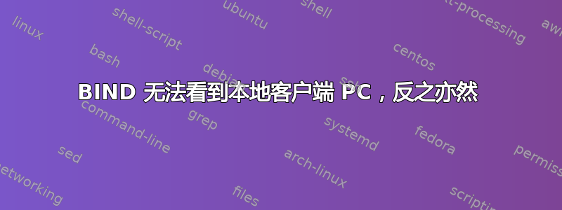 BIND 无法看到本地客户端 PC，反之亦然