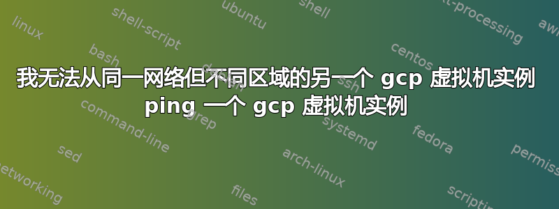 我无法从同一网络但不同区域的另一个 gcp 虚拟机实例 ping 一个 gcp 虚拟机实例