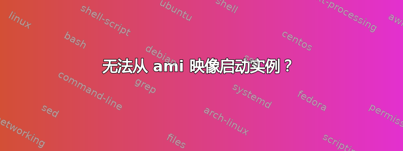 无法从 ami 映像启动实例？