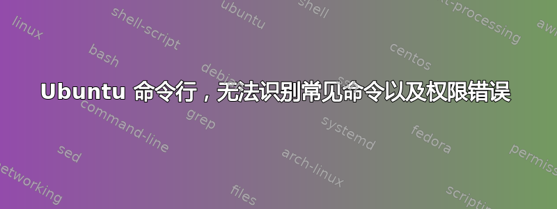 Ubuntu 命令行，无法识别常见命令以及权限错误