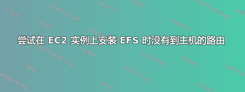 尝试在 EC2 实例上安装 EFS 时没有到主机的路由