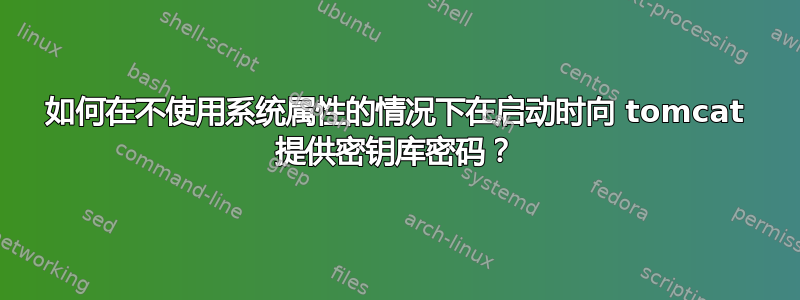 如何在不使用系统属性的情况下在启动时向 tomcat 提供密钥库密码？