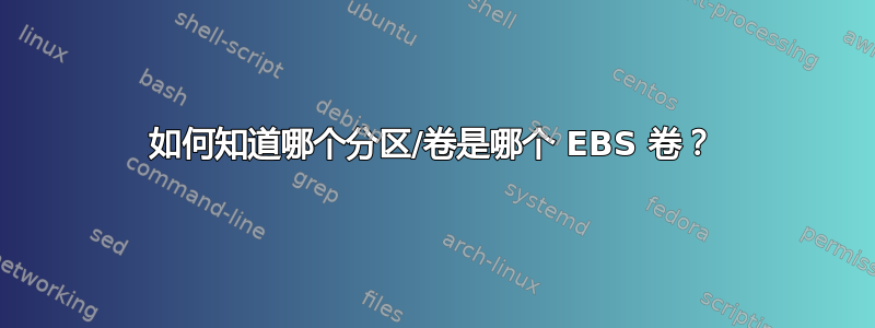 如何知道哪个分区/卷是哪个 EBS 卷？