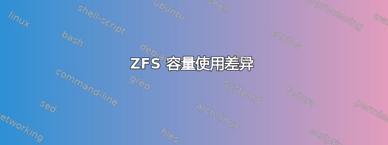 ZFS 容量使用差异