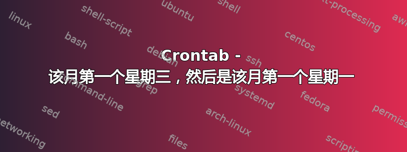 Crontab - 该月第一个星期三，然后是该月第一个星期一