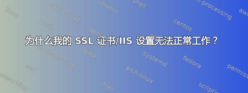 为什么我的 SSL 证书/IIS 设置无法正常工作？