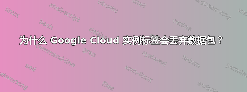 为什么 Google Cloud 实例标签会丢弃数据包？