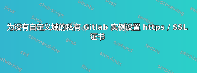 为没有自定义域的私有 Gitlab 实例设置 https / SSL 证书