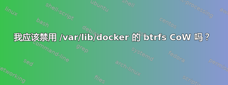 我应该禁用 /var/lib/docker 的 btrfs CoW 吗？