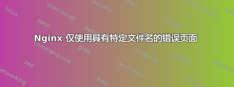 Nginx 仅使用具有特定文件名的错误页面