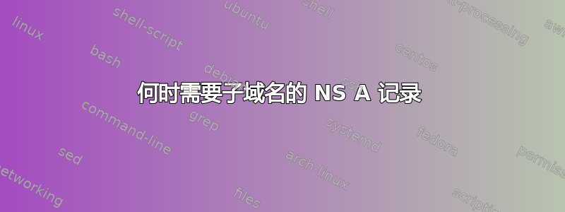 何时需要子域名的 NS A 记录