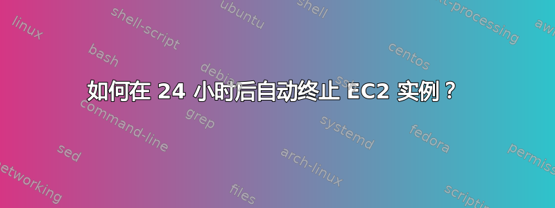 如何在 24 小时后自动终止 EC2 实例？