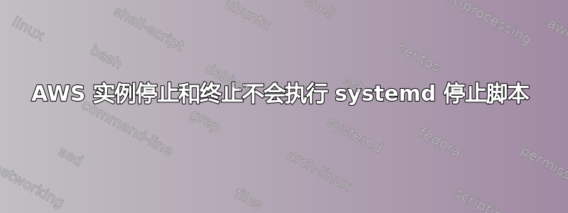 AWS 实例停止和终止不会执行 systemd 停止脚本