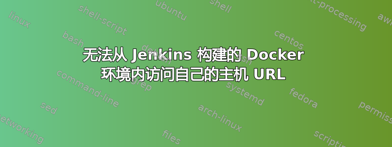 无法从 Jenkins 构建的 Docker 环境内访问自己的主机 URL