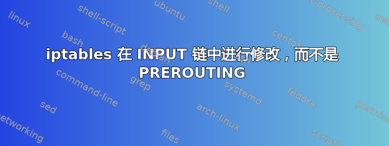 iptables 在 INPUT 链中进行修改，而不是 PREROUTING