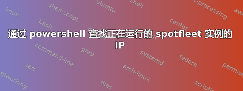 通过 powershell 查找正在运行的 spotfleet 实例的 IP