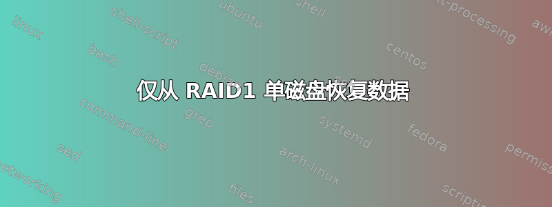 仅从 RAID1 单磁盘恢复数据