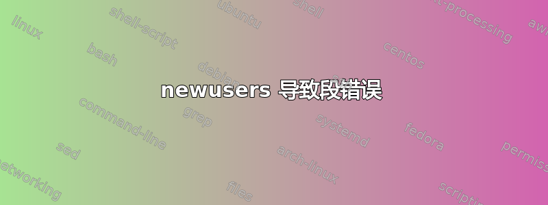 newusers 导致段错误