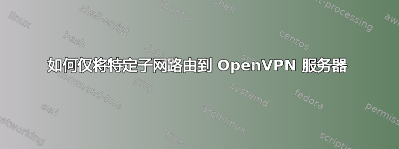 如何仅将特定子网路由到 OpenVPN 服务器