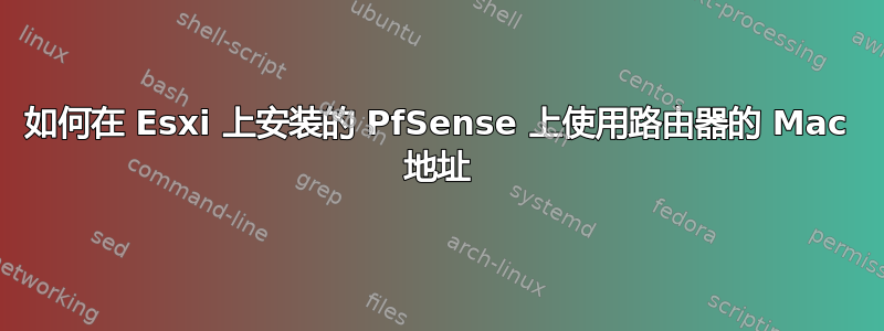 如何在 Esxi 上安装的 PfSense 上使用路由器的 Mac 地址